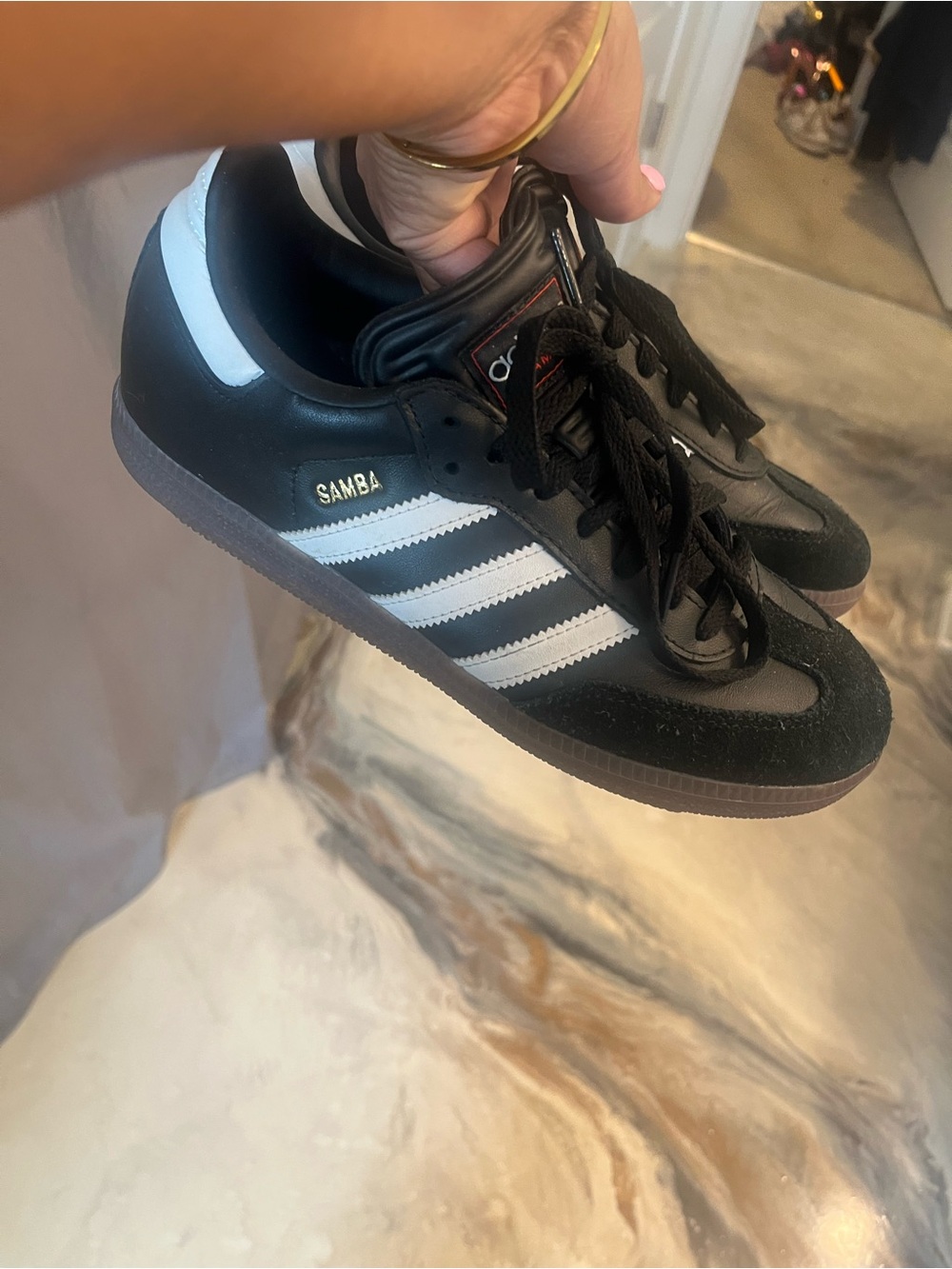adidas Samba youth Black and White Leather Sneakers